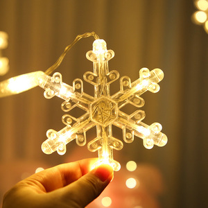 New Led Curtain String Lights <strong>Door</strong> Window Room Festive Decoration Lamp Snowflake Shaped Curtain Hanging Icicle Garland Light - Product Image 6