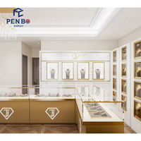 Moderner Schmuck-Präsentationstisch, Schmuck-Ausstellungsvitrine, Juwelier-Kiosk mit LED-Beleuchtung