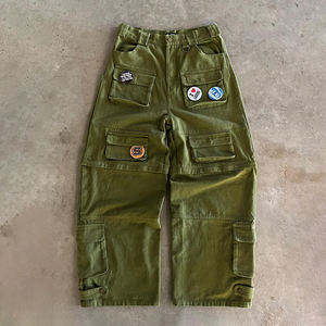 Pantaloni da lavoro personalizzati pantaloni larghi pesi massimi in cotone doppio ginocchio strappano pantaloni corti in jeans Cargo da lavoro per uomo - Product Image 2