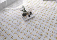 Azulejo de suelo de vidrio de mezcla de mosaico pulido de mármol de piedra natural azulejos de pared para suelo de baño