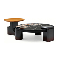Ensemble de tables basses en bois de style italien moderne et luxueux pour salon, table centrale pour canapé, table à thé, décoration de la maison