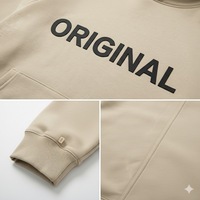 Usine directe hommes surdimensionné 100% coton sweat personnalisé crochet capuche avec lettre motif automne Streetwear doublé à capuche