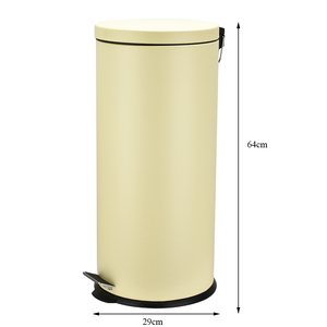 Cubo de basura de <span class=keywords><strong>cierre</strong></span> <span class=keywords><strong>suave</strong></span> de acero inoxidable, redondo, 20l, 30l, 40l, amarillo, cocina, baño, oficina, espejo, Cubo de polvo - Product Image 6