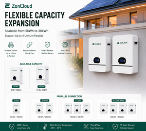 แบตเตอรี่ Powerwall 5kWh 10kWh 15kWh 20kWh สำหรับบ้านพักอาศัย ระบบกักเก็บพลังงานแสงอาทิตย์ แบตเตอรี่ลิเธียม SNWMLB แบตเตอรี่อายุการใช้งานยาวนาน - Product Image 1