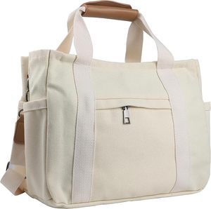 Sac fourre-tout en toile de coton pour femmes, de bonne qualité, avec logo personnalisé imprimé, fermeture à bandoulière, pour cadeaux et promotions - Product Image 1
