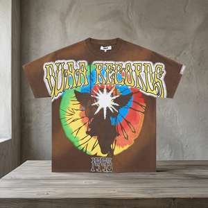 Nuova Maglietta da <span class=keywords><strong>Uomo</strong></span> DUAA <span class=keywords><strong>Trendy</strong></span> con Stampa Graffiti Retrò, Oversize, in Tessuto Pettinato con Motivi, Manica Corta - Product Image 4
