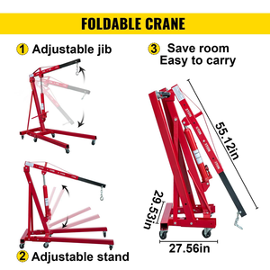 2 Ton Foldable Hydraulic <strong>Engine</strong> <strong>Crane</strong> Mobile Shop <strong>Crane</strong> with Wheels for Car <strong>Engine</strong> Repair - Product Image 4