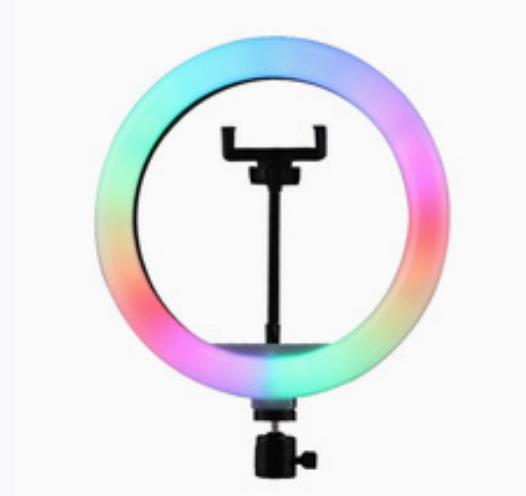 RGB LED Ring Light Selfie Photographic Lighting Colorful Ring Lamp Dimmable with Remote Control for TikTok Youtube Vlog