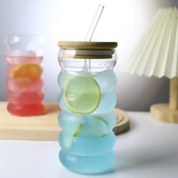 Verre à café glacé en forme de chenille en spirale, verre à boisson en borosilicate de haute qualité, verres à eau, jus, boissons, mug