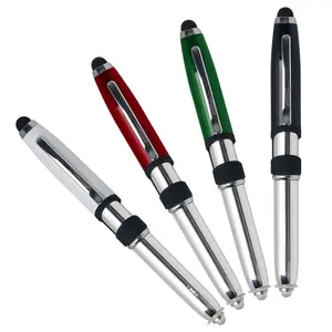 Multi function 4 in 1 light pen with led light ballpoint pen with phone holder