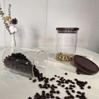 Juego de 3 Recipientes de Vidrio Transparente Apilables con Tapa de Madera para Almacenamiento de Alimentos, con Buen Sellado, para Uso Doméstico, en Promoción