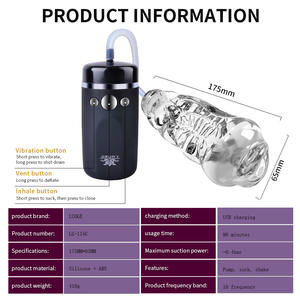 Hete Aanbieding Transparante Silicagel Zuigende Vibrerende Aircraft Cup Masturbator voor Mannelijke Masturbatiemachines - Product Image 4