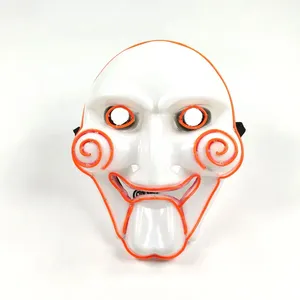 Masque effrayant lumineux LED pour film, carnaval, Halloween, danse, cosplay, déguisement de l'assassin en puzzle, visage en plastique de l'assassin en puzzle - Product Image 5