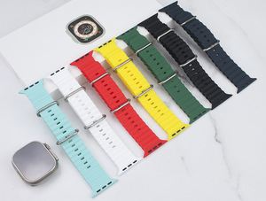 Bracelet en silicone Sport Correa Ocean Band 49 mm 44 mm 45 mm pour Apple Watch Ultra Series 9 8 7 6 SE - Product Image 5