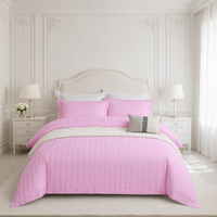Parure de lit de luxe simple pour hôtel 5 étoiles, 7 pièces, 200 fils, 100 % coton, taille King Queen, avec logo personnalisé, vente en gros de linge de lit