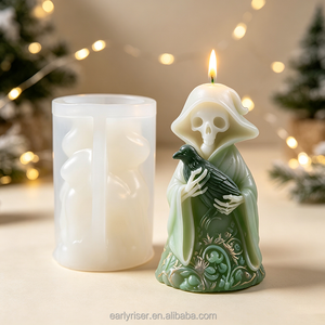 Molde de silicona de mago fantasma con <span class=keywords><strong>cuervo</strong></span> para velas, moldes DIY para velas de Halloween y molde para hacer yeso - Product Image 1