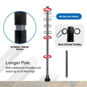 JH-Mech-Kit de toldo de soporte resistente <span class=keywords><strong>para</strong></span> exteriores, toldo <span class=keywords><strong>para</strong></span> cubierta exterior, patio trasero, jardín, 2 paquetes, parasol de acero, poste de <span class=keywords><strong>vela</strong></span> - Product Image 3