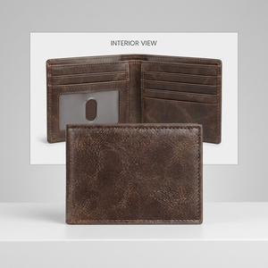 WRIZA Portefeuille pliable en cuir véritable marron vintage pour homme, portefeuille court pour usage quotidien, durable, Stylemen - Product Image 5