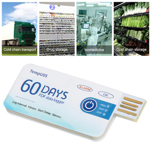 Enregistreur de données de température jetable à usage unique TEMPU05 USB avec temporisation de démarrage et intervalle d'enregistrement - Product Image 1