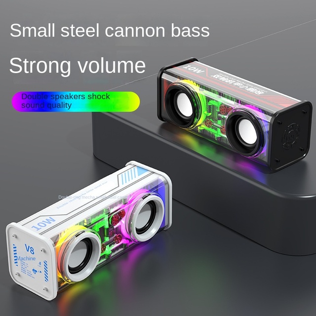 Transparent Mecha Double Sound Small Plastic Gun High Sound Quality Wireless for 5.3 RGB Lighting TWS Series
