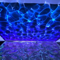 Feuille diffuseur de lumière LED en acrylique prismatique pour décoration intérieure, couvercle de lampe, feuille acrylique transparente ondulée effet vague d'eau