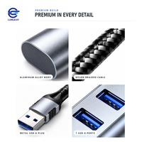 LUNGKAY Hub USB 3.2 Gen1 7 ports en alliage d'aluminium, répartiteur OEM ODM, logo personnalisé, vente en gros, approvisionnement en vrac pour ordinateur portable, PC de bureau