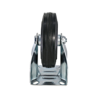 Roue de chariot industrielle rigide en caoutchouc de 4 pouces, capacité de charge de 70 kg, bande de roulement en caoutchouc de 27 mm de large, roue fixe pour chariot, équipement