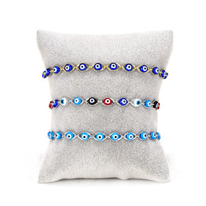 Nouveau bracelet œil maléfique de créateur, petit bracelet en cristal, perles de graines, fil ciré, chaîne réglable pour femmes et hommes - Product Image 1