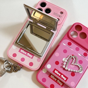 Funda de Teléfono con Espejo de Corazón de Puntos para iPhone, Funda Protectora a Prueba de Golpes con Cordón, Funda de Silicona IMD - Product Image 2