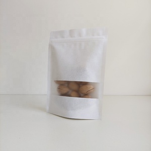 10x15cm bolsas Reclosable nhiệt niêm phong thực phẩm màu trắng bao bì Ziplock Túi giấy Kraft dây kéo túi với cửa sổ - Product Image 5