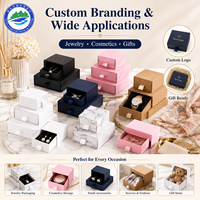 Boîte d'emballage tiroir pour bijoux, avec logo imprimé, pour colliers, boîte personnalisée de luxe en papier pour bagues, boîte cadeau en carton pour bijoux