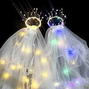Velo <span class=keywords><strong>de</strong></span> novia blanco con perlas, accesorio para el cabello para bodas y despedidas <span class=keywords><strong>de</strong></span> <span class=keywords><strong>soltera</strong></span>, decoraciones para fiestas - Product Image 5
