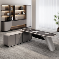Table de bureau en forme de L de luxe de haute qualité Design moderne unique bureau de PDG en une pièce pour le bureau à domicile
