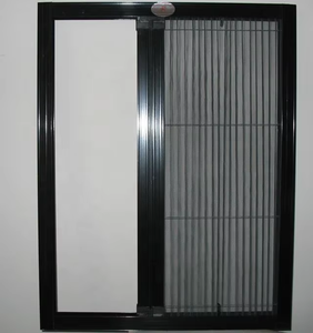Moustiquaire plissée moderne en polyester imperméable, rétractable, anti-UV, ventilée, lavable, longue durée <span class=keywords><strong>de</strong></span> vie, maille 18x16, noir/gris - Product Image 6