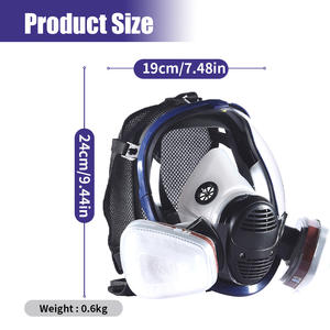 Masker Gas Wajah Penuh Premium Bersertifikat <span class=keywords><strong>CE</strong></span> Silikon yang Dapat Digunakan Kembali CF01 dengan Visibilitas Luas, Filter Karbon Aktif K1, Perlindungan 3-Lapisan - Product Image 4