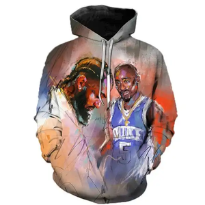 Sweats à capuche imprimés en 3D pour hommes, <span class=keywords><strong>rappeur</strong></span> R.i.p <span class=keywords><strong>Tupac</strong></span>, sweats à capuche à impression numérique pour hommes, impression intégrale, surdimensionné, OEM ODM, pull-over - Product Image 4