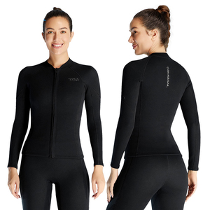 Traje de neopreno Top Hombres Mujeres 1,5mm Chaqueta de neopreno Chaleco de manga larga Cremallera frontal Camisa DE BUCEO Traje húmedo W930 - Product Image 3