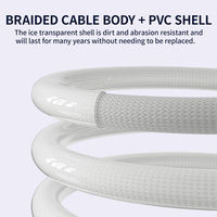 240W Eiskristall Digitales Schnellladekabel USB Geflochtenes PVC Zinklegierung TYP-C 1,5m Nylon-Ummantelung