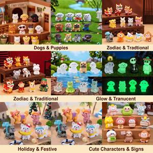 3D Mini Resin Dog Animal Glowing Luminous Figurine Halloween Accessories Miniature Holiday Display <strong>Winter</strong> <strong>Wonderland</strong> Scene <strong>Decor</strong> - Product Image 6