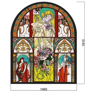 Gran vitral sólido con diseño de ángel, hecho a mano, estilo europeo, duradero, para ventana, puerta o decoración de pared. - Product Image 1