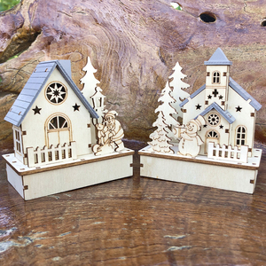 Decorazioni Natalizie <span class=keywords><strong>in</strong></span> <span class=keywords><strong>Legno</strong></span> Intagliato al Laser, Ornamenti da Parete Artigianali di Nichen <span class=keywords><strong>One</strong></span> Factory - Product Image 3