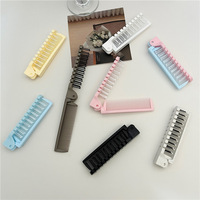Brosse à cheveux pliable portable 2 en 1, antistatique, mini peigne de voyage pour cheveux bouclés ou raides, massage du cuir chevelu, cepillo plegable de viaje