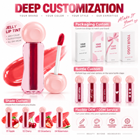 Teinte gelée 3-en-1 RTS 3ml pour lèvres, joues et yeux, hydratante, 4 teintes, faible MOQ, 2 pièces, vente en gros, logo personnalisé