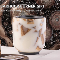 FAIZA CRAFT FC-4872 Brûleur de Bakhoor artisanal en résine et bois de santal, couleur personnalisée, pour toutes les saisons, encens 100% naturel