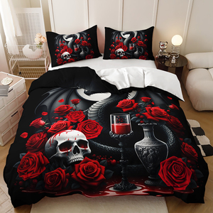Màu Đỏ Con Người Cấu Trúc Rồng 3D In Kỹ Thuật Số Bộ Đồ Giường Đặt Phòng Ngủ Trang Trí Duvet Cover <span class=keywords><strong>Set</strong></span> - Product Image 1