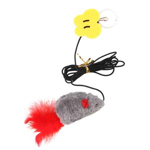 Giocattoli interattivi eco-friendly per animali domestici porta appeso in tessuto Mouse e gatto giocattolo con suono per gatti interni di colore grigio - Product Image 6