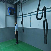 Bobine de tuyau d'échappement flexible, avec bras d'extraction, pour réparation de voiture