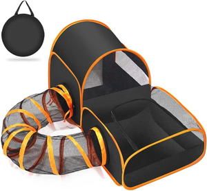 Corral para Gatos 3 en 1 con Túnel, Corral para Mascotas con Laterales Suaves y Transpirables, Carpa Portátil para Animales Pequeños, para Perros y Gatos - Product Image 2