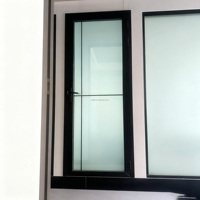 Porte à battant en alliage d'aluminium de style français, antivol, minimaliste, à cadre étroit, avec fenêtre à grille en verre étanche et cadre métallique