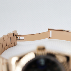 Montre mécanique pour homme en acier inoxydable tendance, cadran en cristal saphir, résistance à l'eau 5 BAR, bouton poussoir caché - Product Image 6